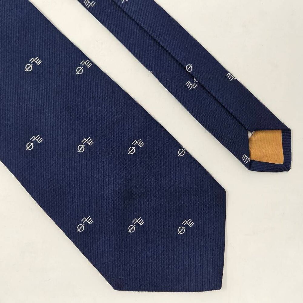 HEMPEL MARINE PAINTS POLY TIE NAVY BLUE LOGO VINTAGE NAUTICAL YACHT 3.75" X 55"